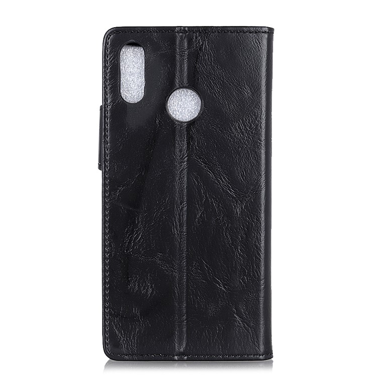 S-shape Crazy Horse PU Leather Flip Shell with Wallet Stand for Motorola P40 Power - Black-11