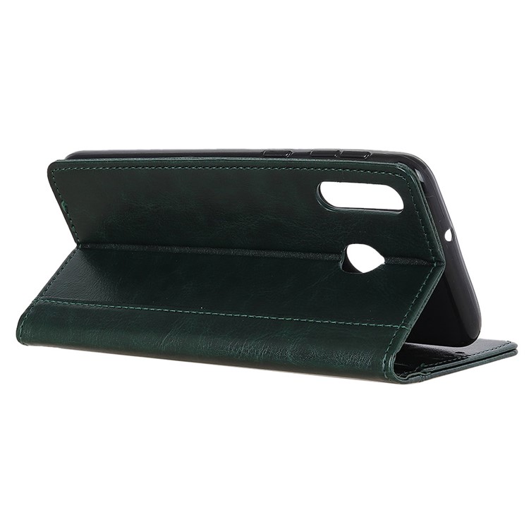 Crazy Horse Rivet Stand Wallet Magnetic Leather Case for Motorola P40 Power - Green-9