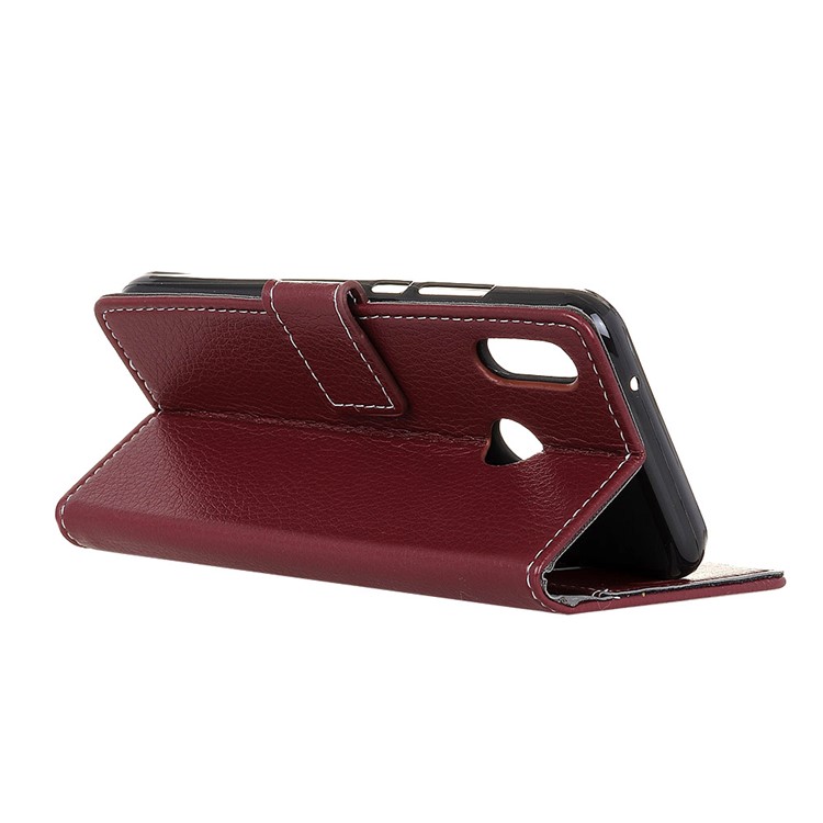 Litchi Grain Leather Cover with Wallet Stand for Motorola One Action / P40 Power - Brown-8