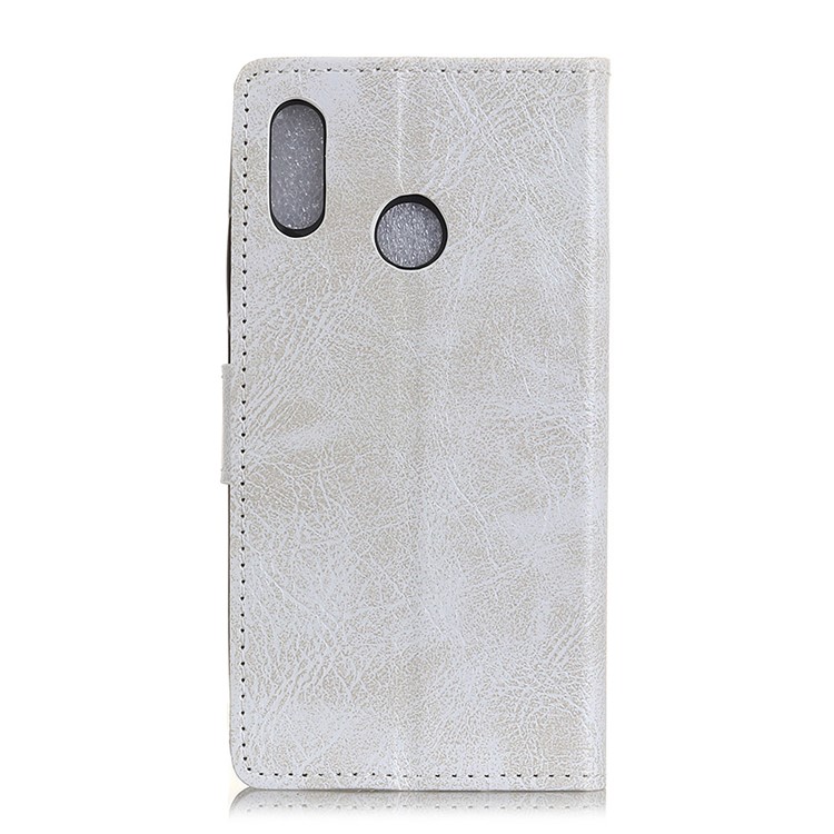 Crazy Horse Vintage Leather Wallet Case for Motorola One Action / P40 Power - White-2