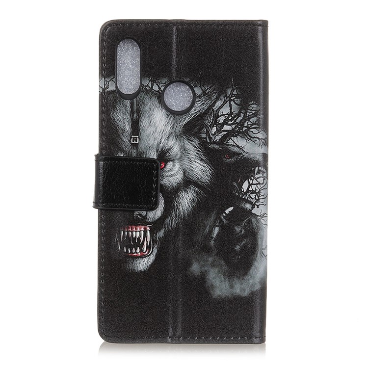 Pattern Printing Stand Leather Mobile Shell for Motorola One Action / P40 Power - Fierce Wolf-4