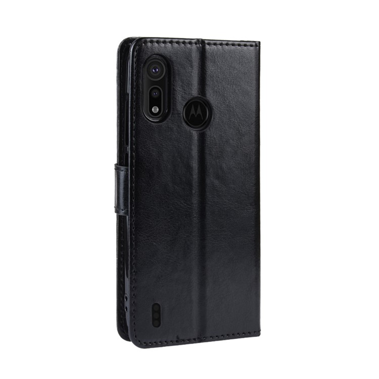 Crazy Horse Leather Stand Wallet Case for Motorola P40 Play - Black-6