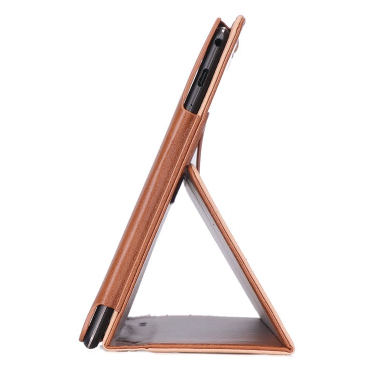 PU Leather Tablet Stand Case with Card Slots and Elastic Hand Strap for Lenovo Tab P10 - Brown-11