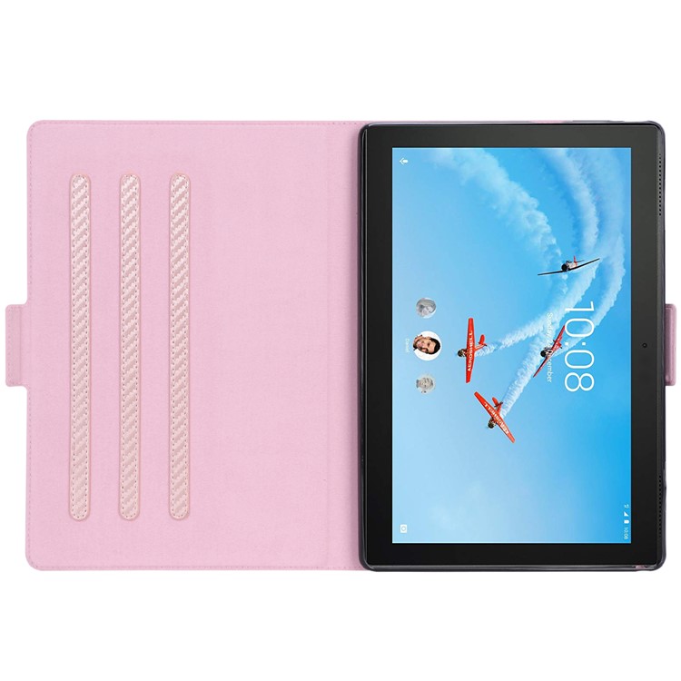 WY-1595A Carbon Fiber Texture PU Leather Stand Casing for Lenovo Tab E10 TB-X104F - Rose Gold-10