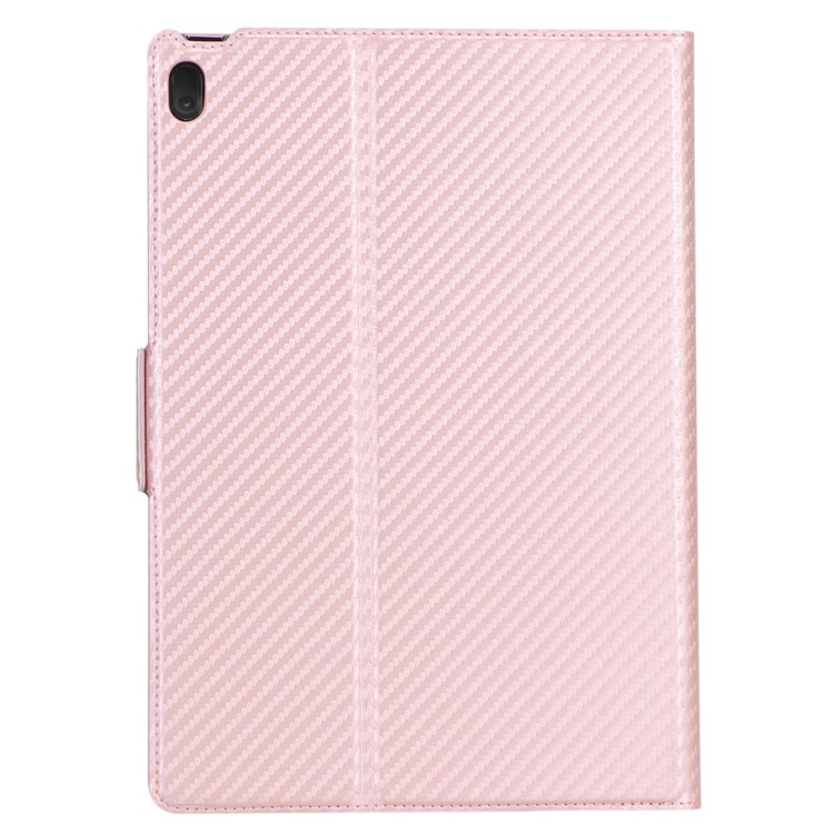 WY-1595A Carbon Fiber Texture PU Leather Stand Casing for Lenovo Tab E10 TB-X104F - Rose Gold-3