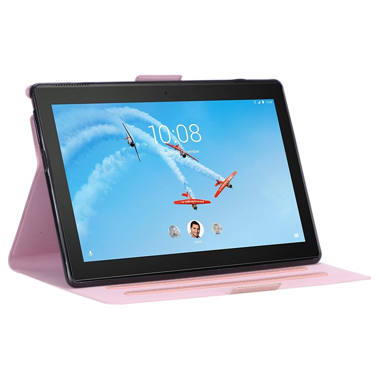 WY-1595A Carbon Fiber Texture PU Leather Stand Casing for Lenovo Tab E10 TB-X104F - Rose Gold-7