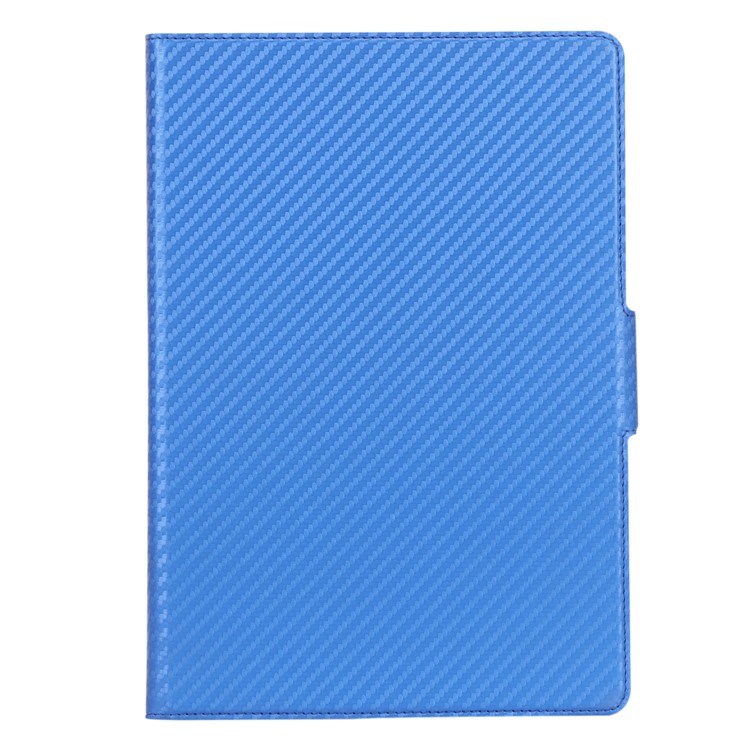 WY-1595A Carbon Fiber Texture PU Leather Stand Casing for Lenovo Tab E10 TB-X104F - Blue-3