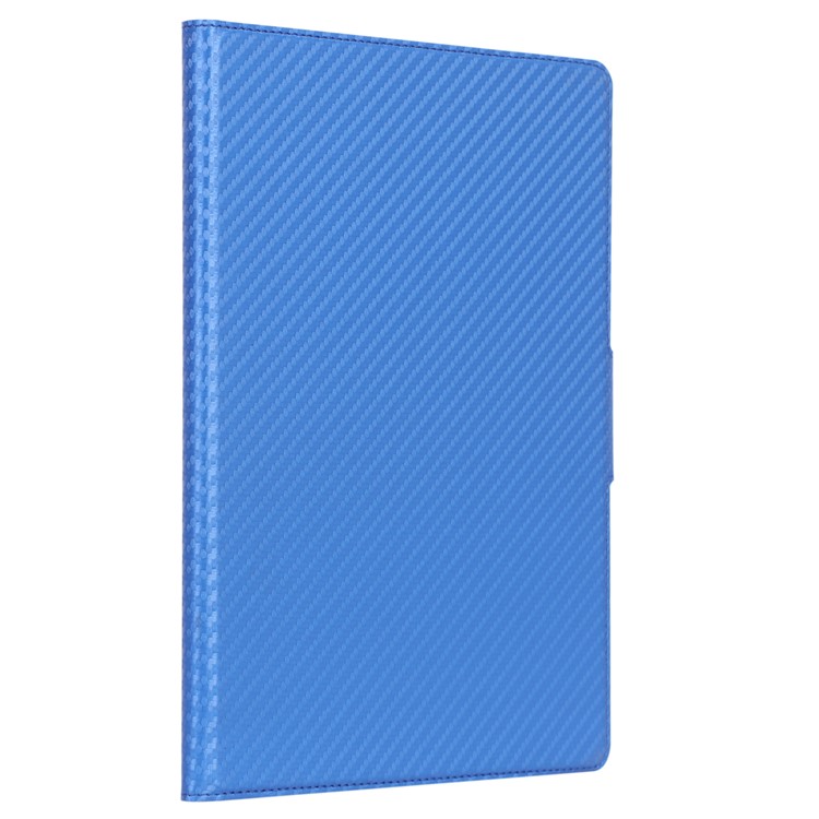 WY-1595A Fibra di Carbonio Texture in Pelle PU Crassetta Per Lenovo Tab E10 TB-X104F - Blu-6