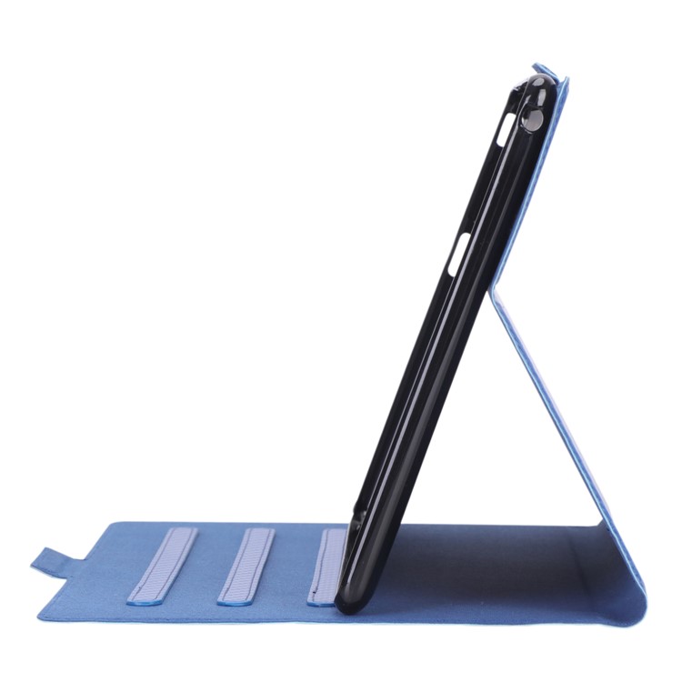 WY-1595A Carbon Fiber Texture PU Leather Stand Casing for Lenovo Tab E10 TB-X104F - Blue-9