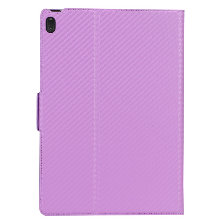 WY-1595A Carbon Fiber Texture PU Leather Stand Casing for Lenovo Tab E10 TB-X104F - Purple-6