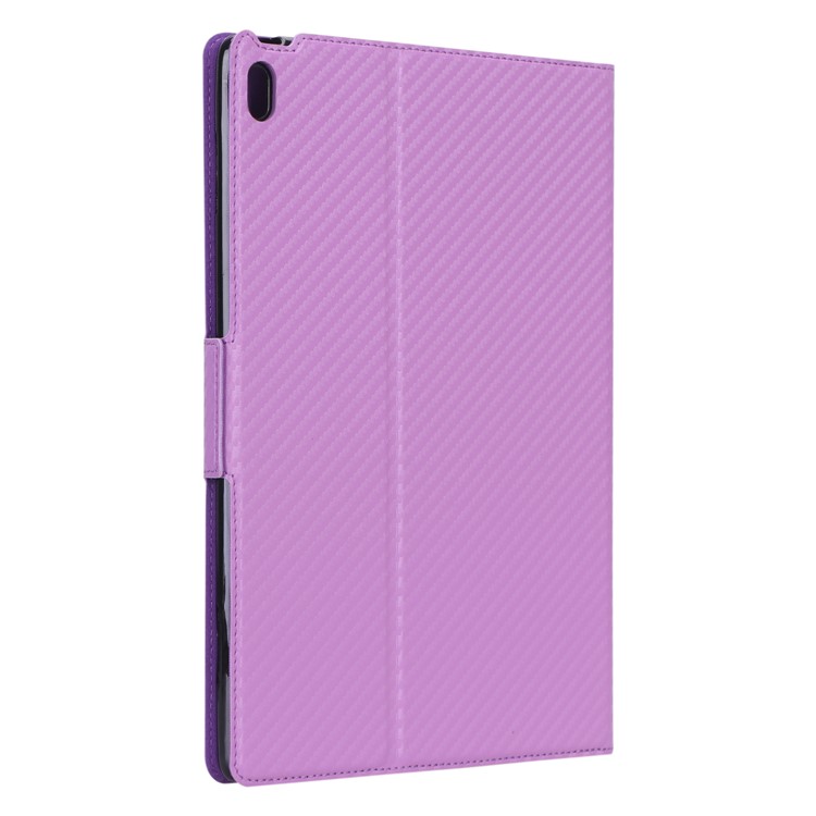 WY-1595A Carbon Fiber Texture PU Leather Stand Casing for Lenovo Tab E10 TB-X104F - Purple-7
