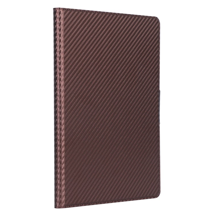 WY-1595A Carbon Fiber Texture PU Leather Stand Casing for Lenovo Tab E10 TB-X104F - Brown-6