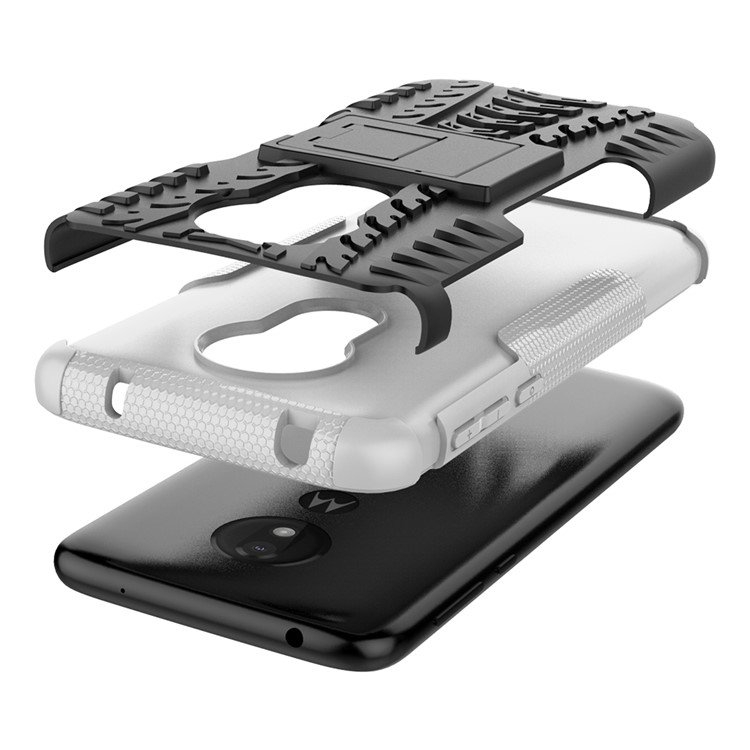 Rutschfestes PC + TPU Hybrid-Gehäuse Mit Ständer Für Motorola Moto G7 Power (EU-Version) - Weiß-4