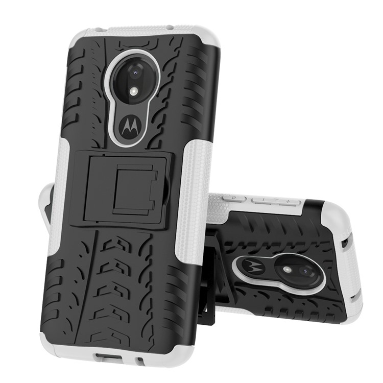 Rutschfestes PC + TPU Hybrid-Gehäuse Mit Ständer Für Motorola Moto G7 Power (EU-Version) - Weiß-6