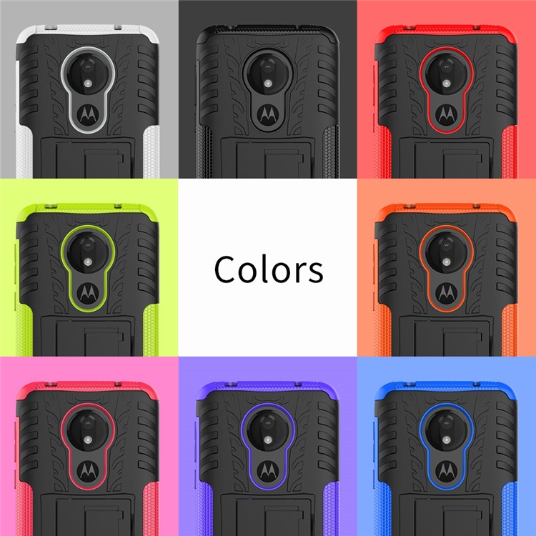 Rutschfestes PC + TPU Hybrid-Gehäuse Mit Ständer Für Motorola Moto G7 Power (EU-Version) - Weiß-8