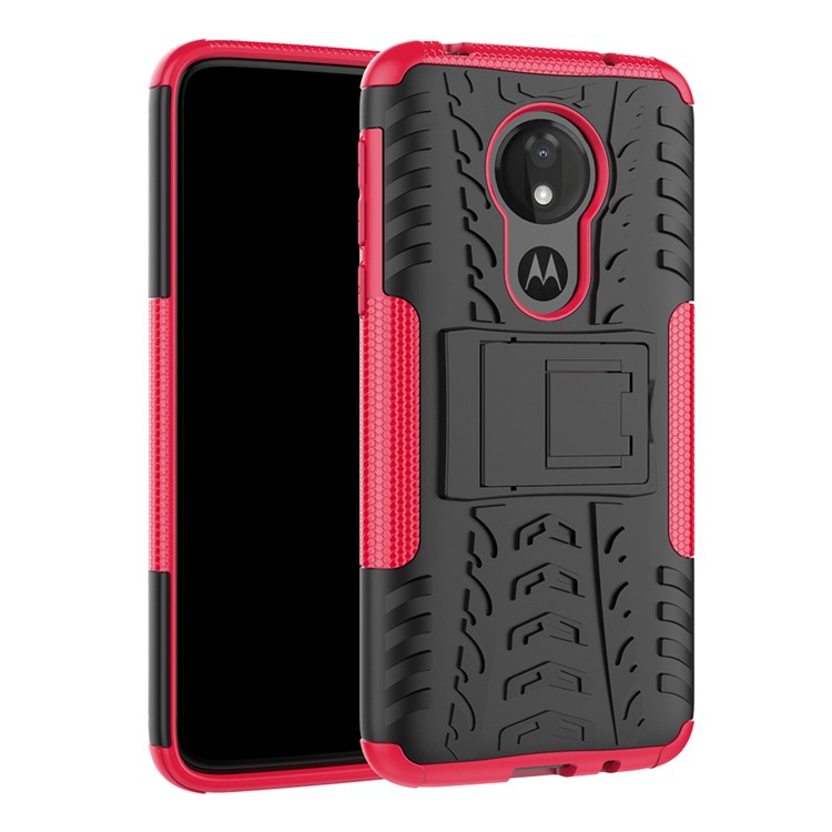 Anti-slip PC + TPU Hybrid Case with Kickstand for Motorola Moto G7 Power (EU Version) - Rose-1