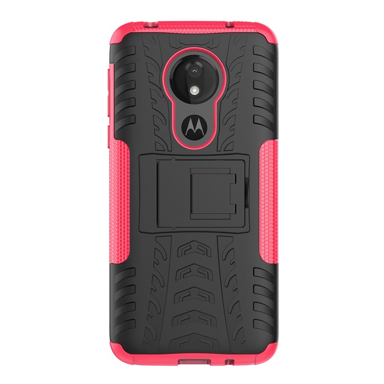 Anti-slip PC + TPU Hybrid Case with Kickstand for Motorola Moto G7 Power (EU Version) - Rose-2