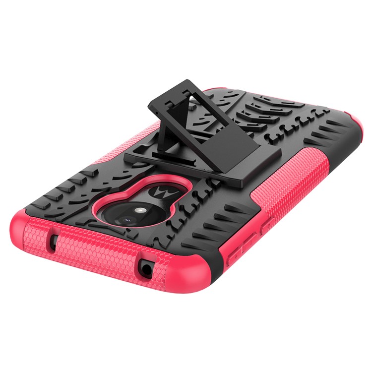 Anti-slip PC + TPU Hybrid Case with Kickstand for Motorola Moto G7 Power (EU Version) - Rose-5