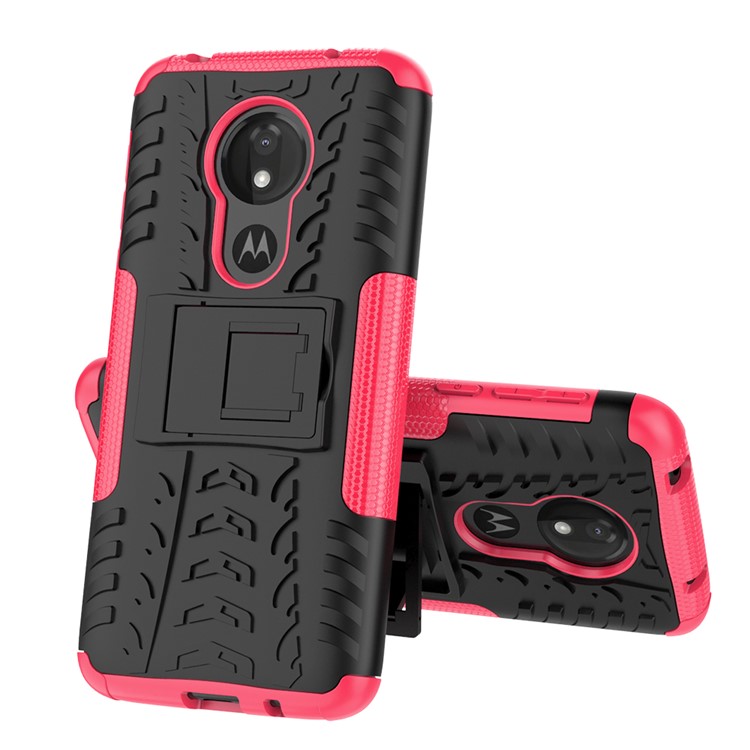 Anti-slip PC + TPU Hybrid Case with Kickstand for Motorola Moto G7 Power (EU Version) - Rose-6