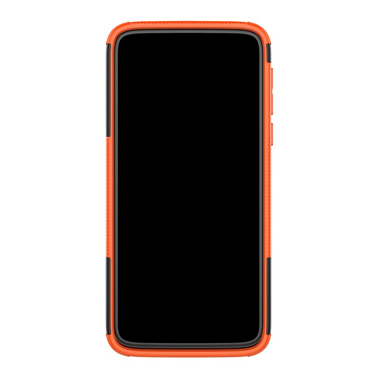 PC Anti-slip + TPU Hybrid Case Con Kickstand Para Motorola Moto G7 Power (versión de la Ue) - Naranja-5