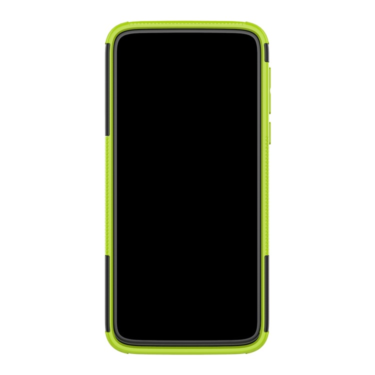 Anti-slip PC + TPU Hybrid Case with Kickstand for Motorola Moto G7 Power (EU Version) - Green-4