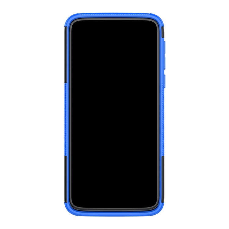 Funda Híbrida Antideslizante PC + TPU Con Pie De Apoyo Para Motorola Moto G7 Power (versión Eu) - Azul-4