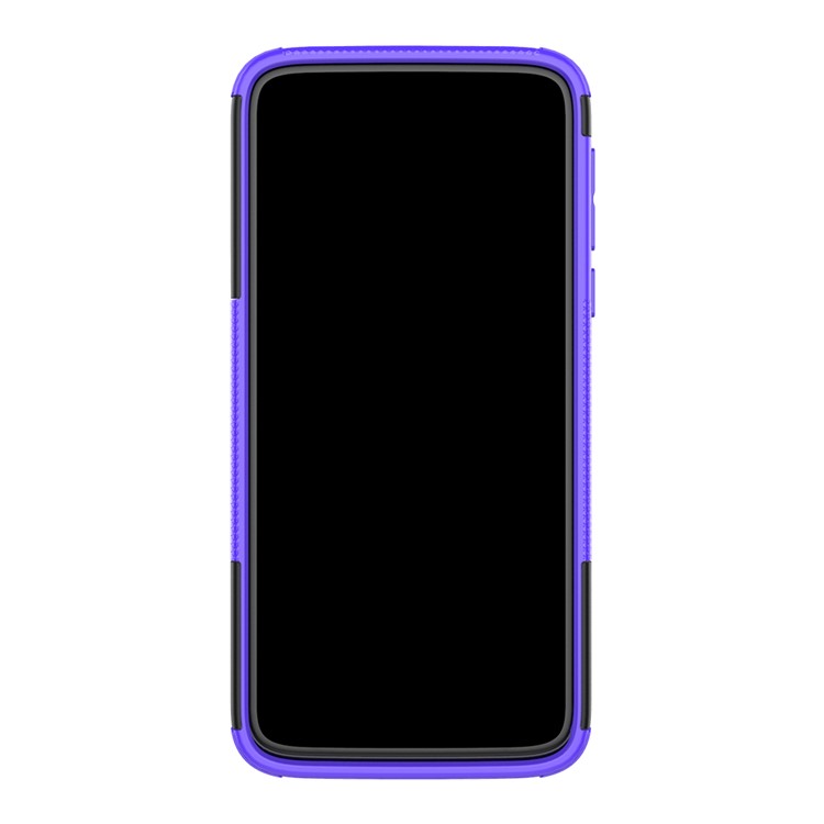 Anti-slip PC + TPU Hybrid Case with Kickstand for Motorola Moto G7 Power (EU Version) - Purple-4