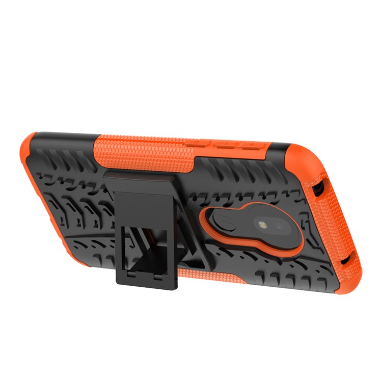 Anti-slip PC + TPU Hybrid Case with Kickstand for Motorola Moto G7 Play (EU Version) - Orange-6