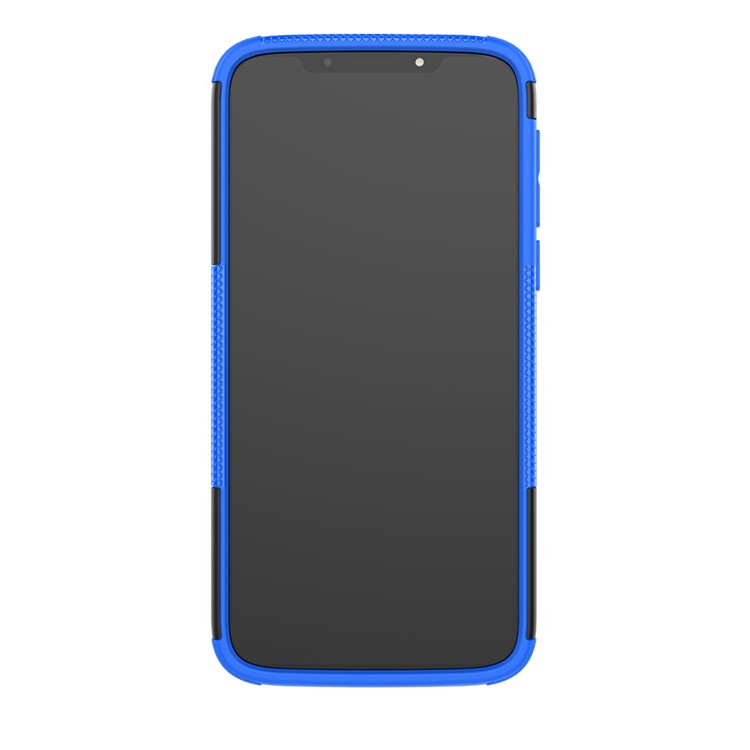Anti-slip PC + TPU Hybrid Case with Kickstand for Motorola Moto G7 Play (EU Version) - Blue-4