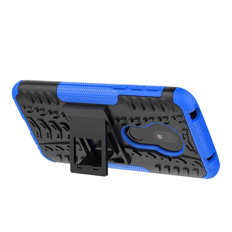 Anti-slip PC + TPU Hybrid Case with Kickstand for Motorola Moto G7 Play (EU Version) - Blue-6