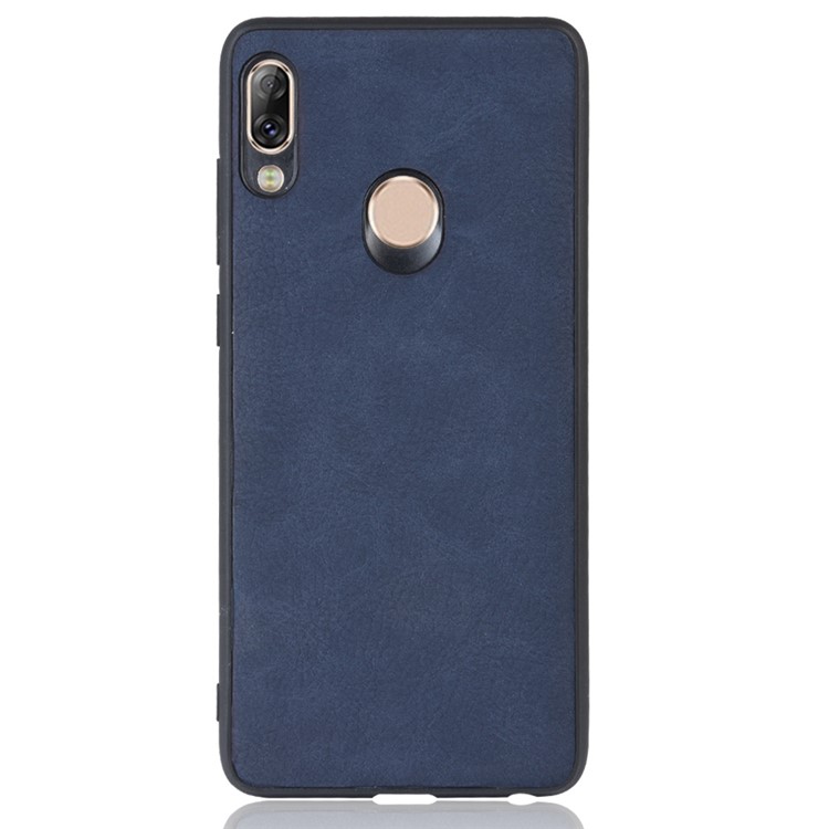 PU Leather Coated TPU + PC Back Phone Casing for Lenovo S5 Pro - Dark Blue-2