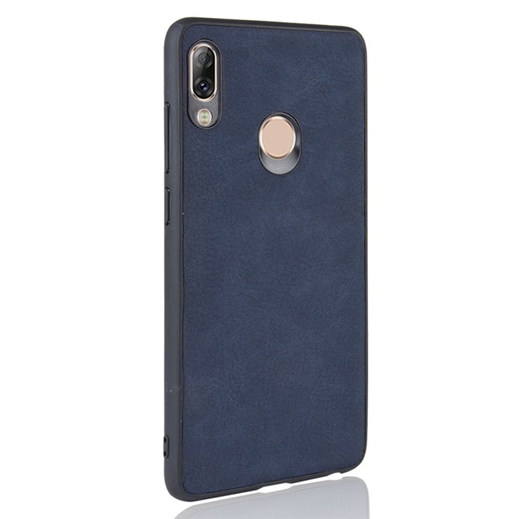 PU Leather Coated TPU + PC Back Phone Casing for Lenovo S5 Pro - Dark Blue-3