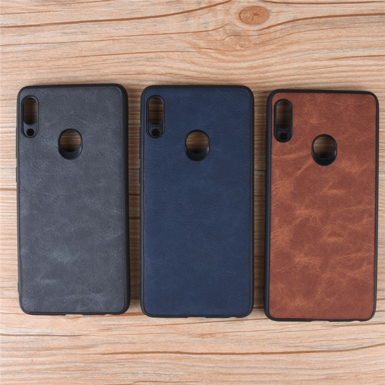 PU Leather Coated TPU + PC Back Phone Shell for Lenovo K5 Pro - Dark Blue-4