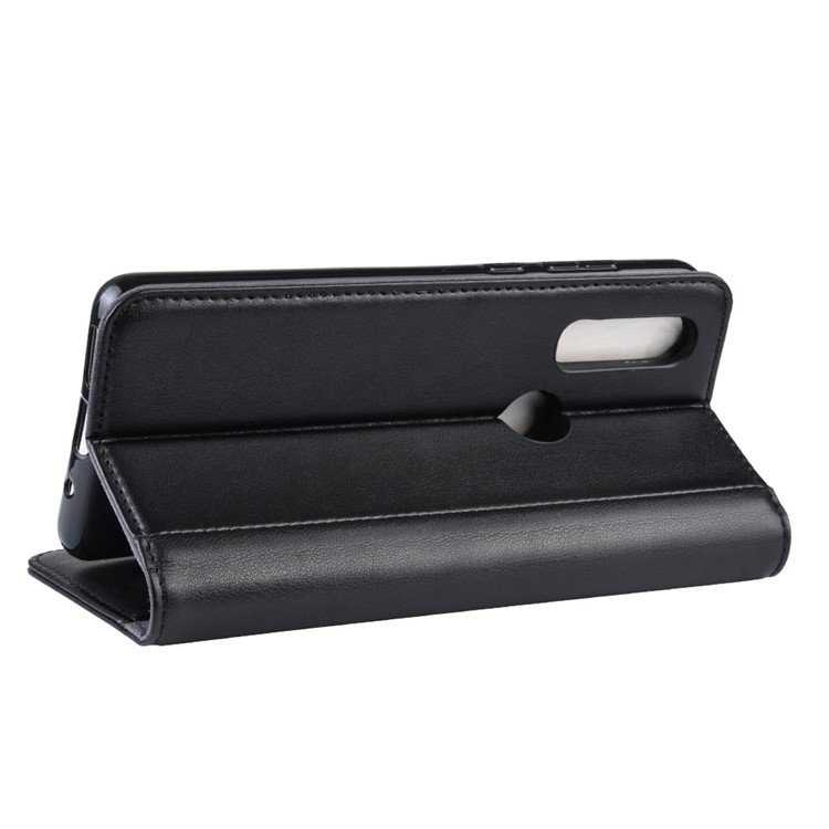 Estojo De Carteira De Couro Split Genuíno Para MOTO Poder P40 - Preto-7