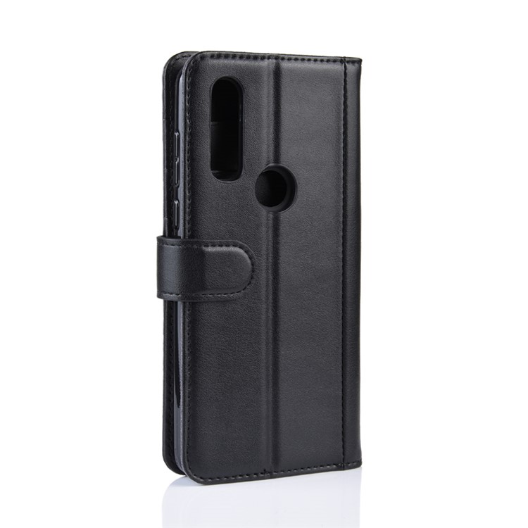 Estojo De Carteira De Couro Split Genuíno Para MOTO Poder P40 - Preto-8