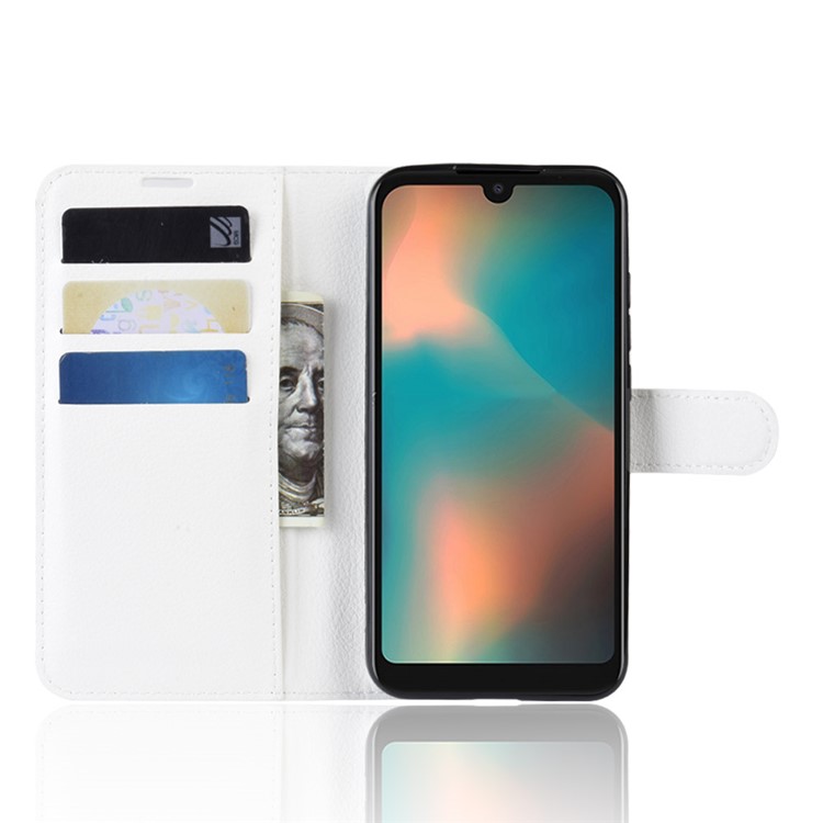 Кожаный Чехол-подставка Из Кожи Личи Для Motorola P40 Play - Белый-4