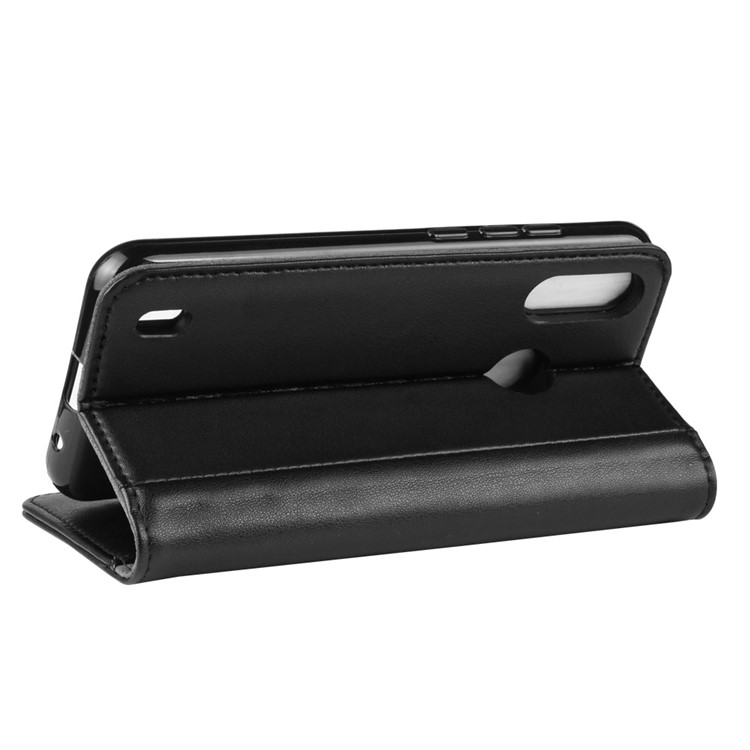 Split Leather Mobile Phone Case Cover for Motorola P40 Play - Black-6