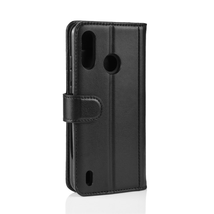Split Leather Mobile Phone Case Cover for Motorola P40 Play - Black-7