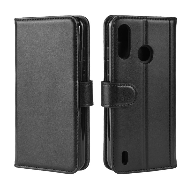 Split Leather Mobile Phone Case Cover for Motorola P40 Play - Black-8