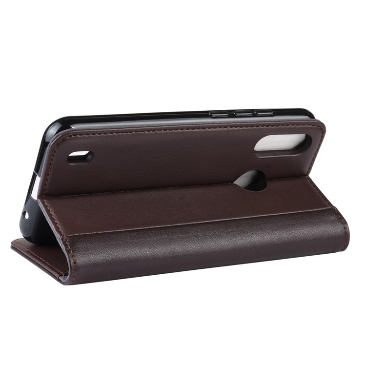 Handytasche Aus Spaltleder Für Motorola P40 Play - Kaffee-6