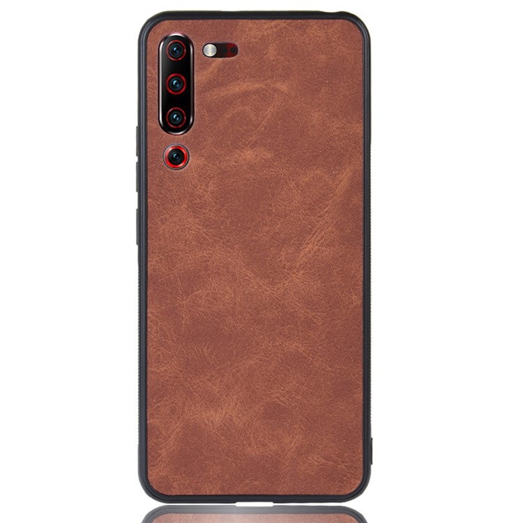 PU Leather Coated TPU + PC Back Phone Casing for Lenovo Z6 Pro - Brown-2