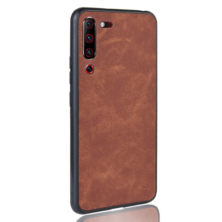 PU Leather Coated TPU + PC Back Phone Casing for Lenovo Z6 Pro - Brown-3