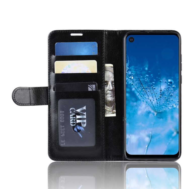 Crazy Horse Wallet Leather Stand Case for Motorola P40 Power - Black-5