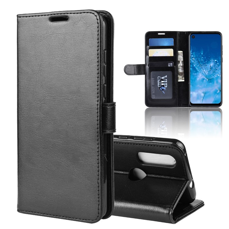 Crazy Horse Wallet Leather Stand Case for Motorola P40 Power - Black-8