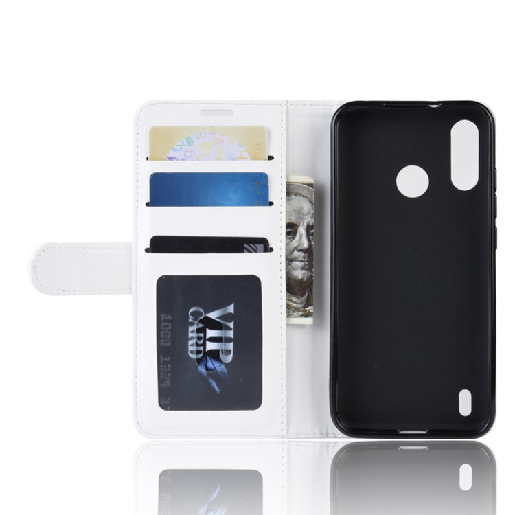 Crazy Horse Wallet Leather Stand Case for Motorola P40 Play - White-4