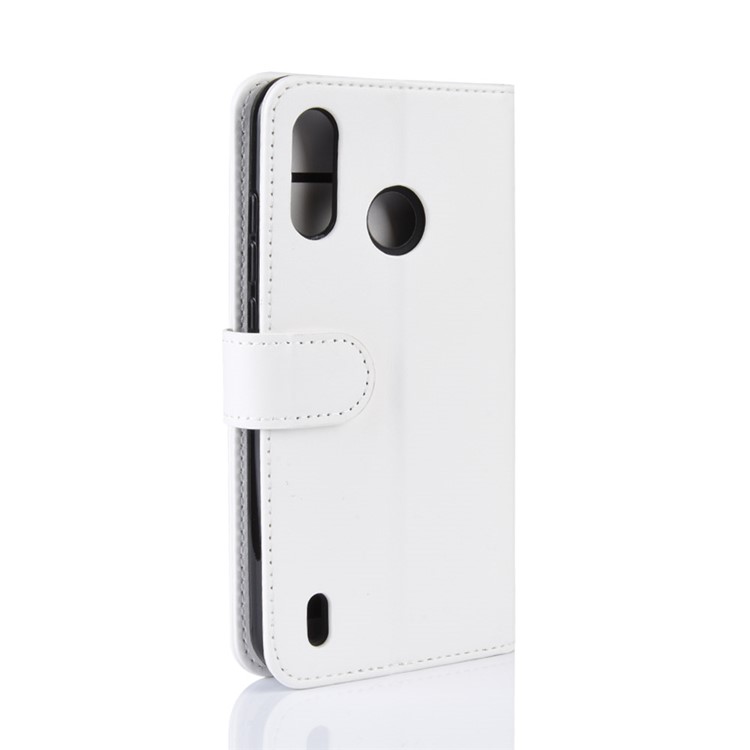Crazy Horse Wallet Leather Stand Case for Motorola P40 Play - White-7
