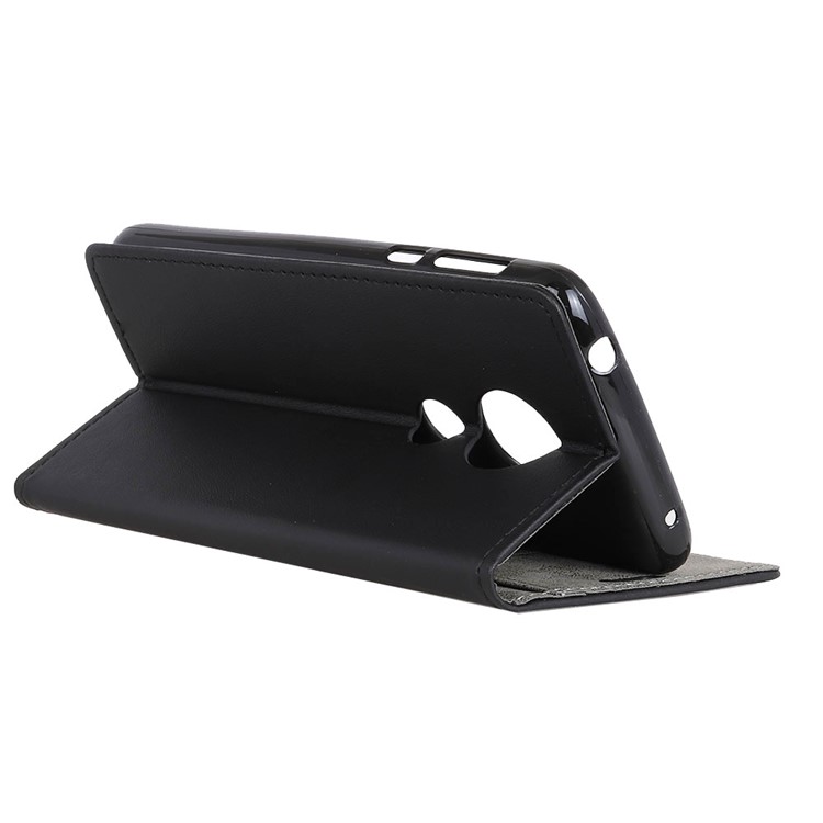 Wallet Leather Stand Mobile Phone Shell for Motorola Moto Slo - Black-5