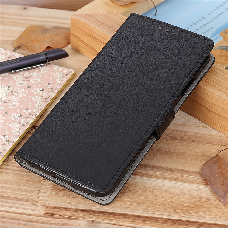 Leather Wallet Stand Phone Cover for Motorola Moto E6 - Black-10