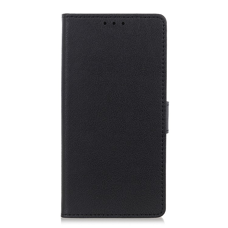 Leather Wallet Stand Phone Cover for Motorola Moto E6 - Black-2