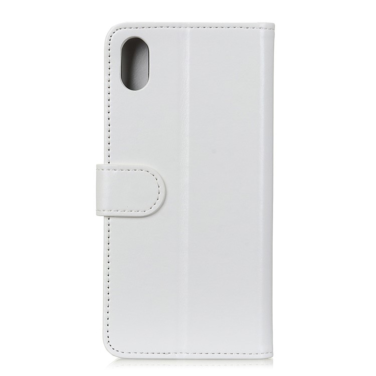 Crazy Horse Leather Wallet Phone Case for Motorola Moto E6 - White-6